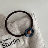 DAIIIBABYYY  -  Korean Style Acetate Fresh Girl's Age-Reducing Color-Blocking Flower Hair Band Ball Hair Tie Hair Band New Rubber Band