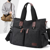 Daiiibabyyy  Canvas retro crossbody bag, handbag commuting bag, shoulder bag, work bag, large capacity handbag