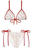 Daiiibabyyy  Retro Striped Bikini Sexy Vacation Hot Spring Swimming Suit Small Chest  Separate Women's Swimsuit Beach Playwear
