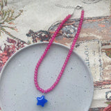 DAIIIBABYYY  -  Romantic Summer Colorful Sugar Star Pendant Glass Bead Choker Necklace Girl Aesthetic Y2K Boho Charm Holiday Jewelry Accessories