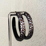 Daiiibabyyy  Y2K Pink Sexy Leopard Print DIY Earrings for Women Cute Fashion Punk Charm Geometric Earrings Accessorie Goth Jewelry Aesthetics