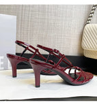 Daiiibabyyy  French Heel Sandals Women Summer Fashion Slim Strap Handmade High Heel Open Toe Dress Shoes New Arrival