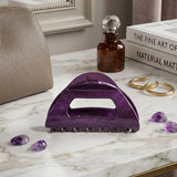 Daiiibabyyy  Pearlescent Soft Rubber Shark Hair Claw Clip Unbreakable Strong Holding Power Large Glitter Hair Clip