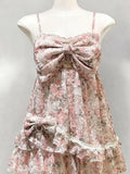 Daiiibabyyy  New Japanese Vintage Sweet Fairy Dress Women Chic Print Design Strap Dress Harajuku Lovely Casual High Street Retro Outfits