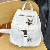 Daiiibabyyy  Contrast Star Mochilas Mujer Preppy Style Mochila Large Capaci Bag Drawstring Zipper Bolsas 2026 New Backpack Bags for Woman