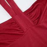 DAIIIBABYYY  -  Elegant Fashion Sexy Slim Halter Top Solid Folds Backless Slash Neck Sleeveless Tank Tops Women 2025 Summer Streetwear