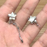 Daiiibabyyy  New Asymmetrical Earrings Sea Blue Heart-Shaped Starfish Earrings Inlaid Zircon Imitation Pearls Gentle Sweet Women Earrings