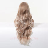 Daiiibabyyy  28 Inch Long Wavy Synthetic Wig Heat Resistant Cosplay Hair Wavy Wigs for cosplay with Bangs Natural  Hair For Women Daily Use