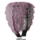 Daiiibabyyy  Simple Sweet Make up Resin Flower Cloth Lace Headband Korean Style Hair Wear Wide Side Hairband Women Hair Accessories