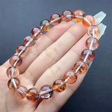 DAIIIBABYYY  -  9MM Natural Red Fire Quartz Hematoid Bracelet Reiki Gemstone Fashion Jewelry Fengshui Women Healing Lucky Energy Gift 1pcs