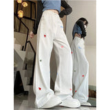 DAIIIBABYYY  -  Female Trend All-match High Waist Loose Straight Spring Summer 2025 New Simplicity Letter Wide Leg Pants Women Casual Trousers