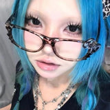 DAIIIBABYYY  -  Y2K Leopard Print Cat Bow Eyeglasses Frame NEW Vintage Glasses Accessory Cosplay Bow Ear Toys Girls Gift Halloween Party Props