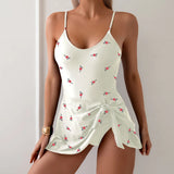 DAIIIBABYYY  -  European and American Floral Skirt One-piece Swimsuit Women's Suspender Backless Swimsuit Sexy Loose Beach Vacation Swimsuit