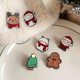 DAIIIBABYYY  -  Christmas Brooch Gingerbread Man Snow Man Santa Claus Enamel Pins Badge Jewelry Accessories Dripping Oil Lapel Pin Women