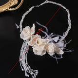 Daiiibabyyy  French Exquisite Bridal Headbands Feather Pearls Bride Headress Flower Luxury Wedding Headwear Bride Accessories