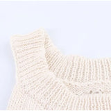 Daiiibabyyy  Women Knitted Hollow Out Mini Dresses Round Neck Sleeveless Off Shoulder Short Dress Lady Casual Summer Holiday Beach Robes