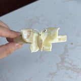 Daiiibabyyy  Vintage Beige Marbled Claw Clips Large Acetate Grab Clip Girls Nonslip Crab Hairpins Barrette Summer Hair Accessories for Women