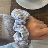DAIIIBABYYY  -  Satin Silk Scrunchies for Hair Free Shipiping Ties Romantic Plaid Pattern Korean Fashion Hairstyle  Elastic Hair Rubber Bands