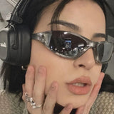 DAIIIBABYYY  -  Fashion Vintage Cyberpunk Y2K Sunglasses Men Women Luxury Brand Designer Square Silver Punk Sun Glasses For Female Eyewear UV400