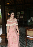 Daiiibabyyy  Vintage Floral Midi Dress Women Elegant Slash Neck Lace Dresses Summer Vacation Korean Sexy Off Shoulder Bodycon A Line Vestidos