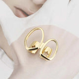 Daiiibabyyy  Stainless Steel Double Hollow Teeth Cap for Women Men Punk Hip Hop Gold Color Geometric Smooth Star Dental Grillz Couple Jewelry