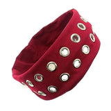 DAIIIBABYYY  -  Punk Style Girl Hollowed Out Eyelets Wide Elastic Headband Demo Punk Grunge Stretchy Headbands Casual Hair Accessory