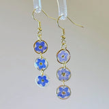 Daiiibabyyy  Blue Forget Me Not Flower Tassel Earrings Handmade Eternal Flower Earring Jewelry Mother's Day Valentine's Day Gifts