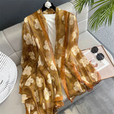 DAIIIBABYYY  -  New Design Brand Scarf Fashion Small Broken Floral Bubble Chiffon Shawl Spring Autumn Wrap Hijabs Lady Pashmina Foulards Bandana