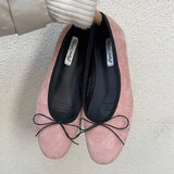 Daiiibabyyy 2024 New Spring Ballet Flats Shoes Women Fashion Round Toe Design Bow Knot Ballerinas Soft Moccasins Female Casual Loafers Mujer