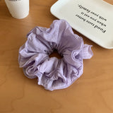 Daiiibabyyy  Summer new large pleated hair tie cream colored checkered multi layered hair tie coiled hair ponytail hair flower