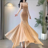 DAIIIBABYYY  -  High-End Feel Reversible Sequins Tank Dress Beach Vacation Pleated Large Wrap Skirt Princess Birthday Banquet Evening Dress