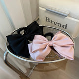 DAIIIBABYYY  -  Large Double sided Bow Clasp Clip Korean Fashion Hair Crab  Satin  Hair Shark Clip Back Head Spoon Hair Clip