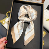 DAIIIBABYYY  -  New Silk Square Scarf Women Luxury Floral Print Kerchief Soft Satin Hairband Hands Bag Ribbon Foulard Hijab Neckerchief Headband