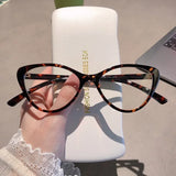 DAIIIBABYYY  -  Retro Blue Green Oval Small Frame Glasses Frame Women's Anti Blue Light Glasses New Fashion Y2K Style Eyeglasses Frame