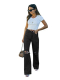 Daiiibabyyy 2024 Women Ripped Denim Pants Vintage High Waist Straight Jeans Long Pants Black Autumn Loose Wide Leg Pants