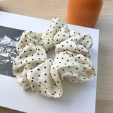 DAIIIBABYYY  -  Black and White Dot Hair Scrunchies for Girls and Women