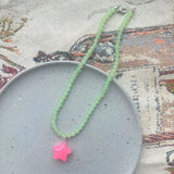 DAIIIBABYYY  -  Romantic Summer Colorful Sugar Star Pendant Glass Bead Choker Necklace Girl Aesthetic Y2K Boho Charm Holiday Jewelry Accessories