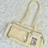 Daiiibabyyy  Sweet One Shoulder Tote Ita Bag Women's Fashionable Versatile Y2k Multi Style Large Capacity Transparent Outer Bag Crossbody Bag