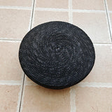 Daiiibabyyy  Fashion Summer Flat Beret Straw Hat Women's Sun Hat Circle Concave Top Beach Hat Church Derby Party