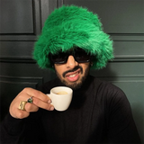 Daiiibabyyy  New autumn and winter plush imitation fox fur basin hat ski hat fisherman hat warm fur furry imitation fur women's hat