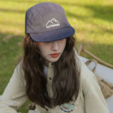 DAIIIBABYYY  -  New Short Brim Baseball Cap For Men Women Soft Brim Sunscreen Outdoor Peaked Hat Unisex Letters Embroidery Adjustable Visors Hat