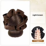 Daiiibabyyy  New Synthetic Hair Bun Claw Clip Brown with Hair Tie Bun Head Wig Fluffy Wig Hair Clip Hair Accessories