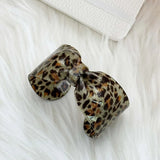 Daiiibabyyy  Personalized Exaggerated Acrylic Leopard Print Bow Open Bracelet Women Unique Wristband Bangle Party Fashion Jewelry