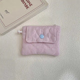 DAIIIBABYYY  -  New Stripe Coin Purse Small Fresh Canvas Coin Wallet Lipstick Earphone Money Storage Bag Cartoon Keychain Zipper Coin Purse