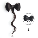 Daiiibabyyy  Synthetic Clamp Type Bowknot Hair Bun Black Brown Clamp Type Ponytail Hair Extensions Elegant And Natural Hair Accessories