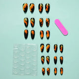 Daiiibabyyy  The Year Of The Loong Series Almond Fake Nails Wearable Manicure Full Cover Press on Nails Pointed Head 3D Long Fake Nails Girl