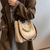 Daiiibabyyy Burminsa Metal Short Handle Bucket Small Tote Handbags For Women Trend Designer PU Leather Ladies Shoulder Crossbody Bags