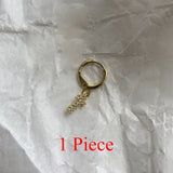 Daiiibabyyy  Silver Zircon Cross Pendant Hoop Earrings for Women Punk Personality Fashion Jewelry Minimalist Accessories