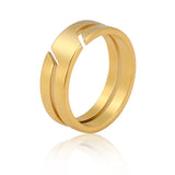 DAIIIBABYYY  -  Stainless Steel Ring for Men Women Black Minimalist Casual Finger Rings  Couple Jewelry Wedding Gift for Lover