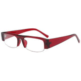 Daiiibabyyy  Japanese Retro Half Frame Rectangular Sunglasses Women Fashion Clear Lens Shades Glasses Sun Protection Anti Blue Light Glasses